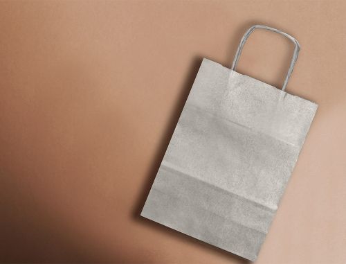 Saco de papel q-connect kraft prata asa retorcida 270x120x360 mm , Q-connect , 63770 , 8423473882430